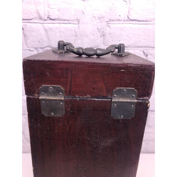 Vintage Decorative Faux Two Book Retro Wine Box Solid Wood Storage Hinge Closure - Picture 7 of 16